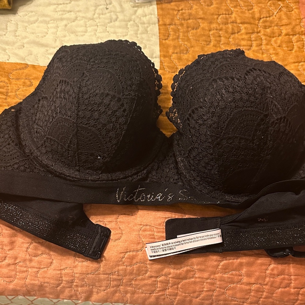 Victoria's Secret Black Crochet Lace Bra